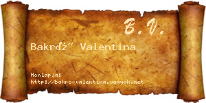 Bakró Valentina névjegykártya